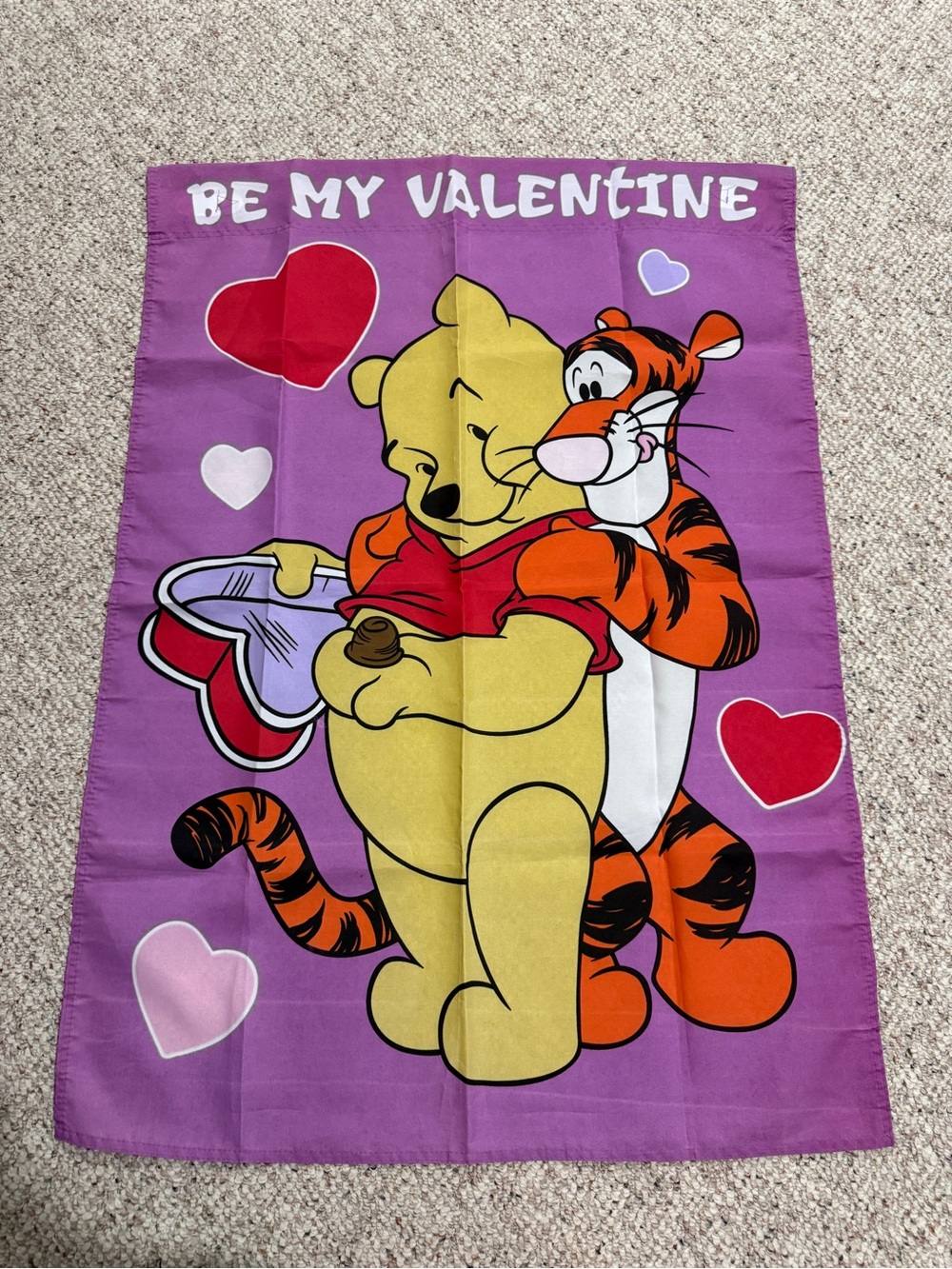 Be My Valentine Winnie the Pooh & Tigger outdoor flag! Or could be wall hanging!